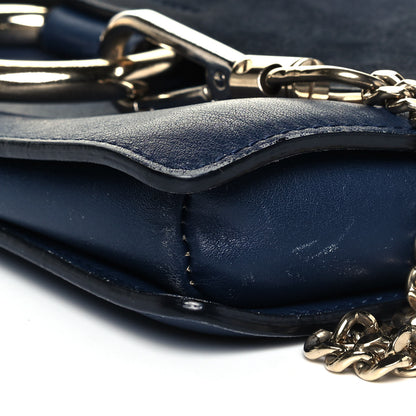 Chloe Suede Calfskin Small Faye Shoulder Bag Denim Blue 8 of 8