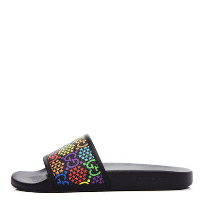 Gucci GG Supreme Monogram Psychedelic Slide Sandals 10 Black Multicolor 1 of 11