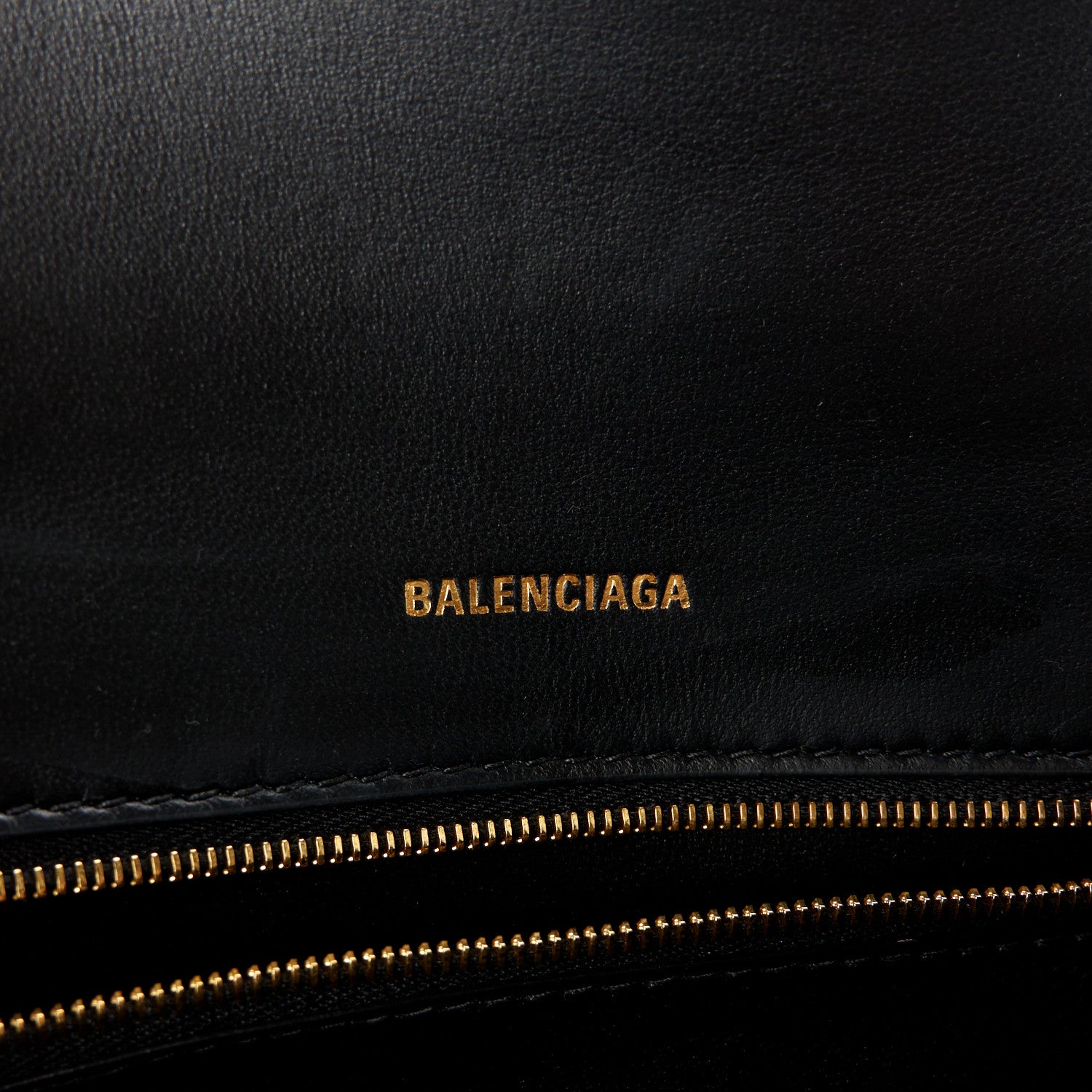 Balenciaga Shiny Calfskin Crocodile Embossed Small Hourglass Top Handle Bag Black 6 of 10