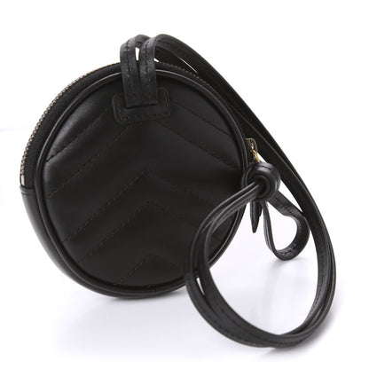 Gucci Calfskin Matelasse GG Marmont Round Mini Bag Black 3 of 11