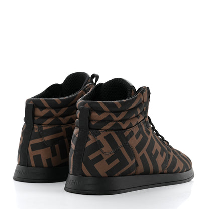 Fendi Nylon FF Reloaded High Top Sneakers 38.5 Tobacco Black 4 of 8