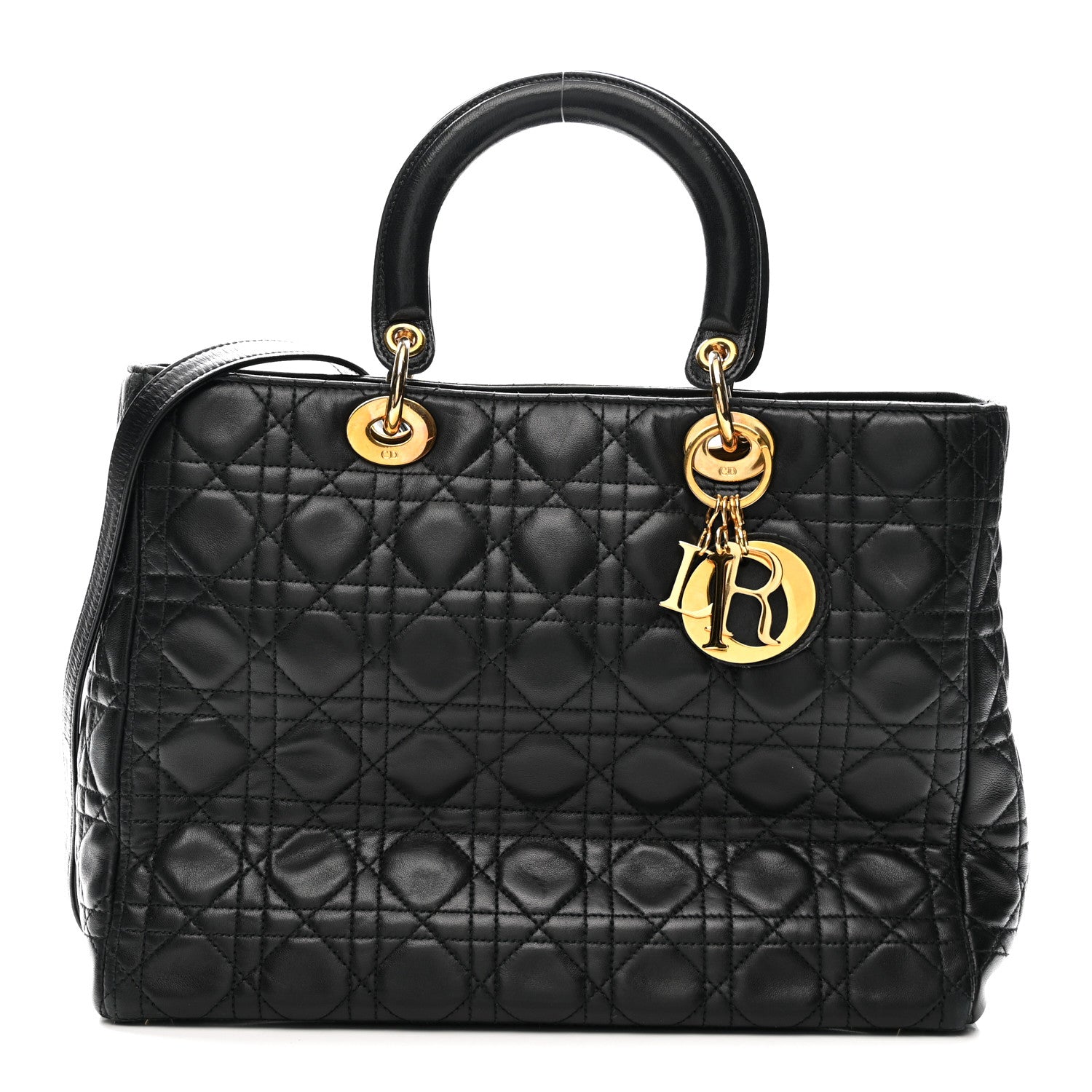 Christian Dior Lambskin Cannage Large Lady Dior Black 1 of 16