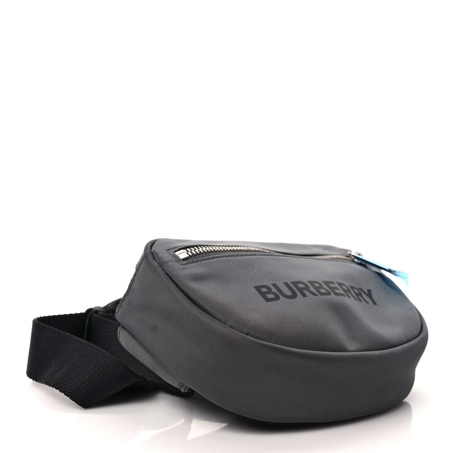 Econyl Logo Print Small Cannon Bum Bag Charcoal Grey