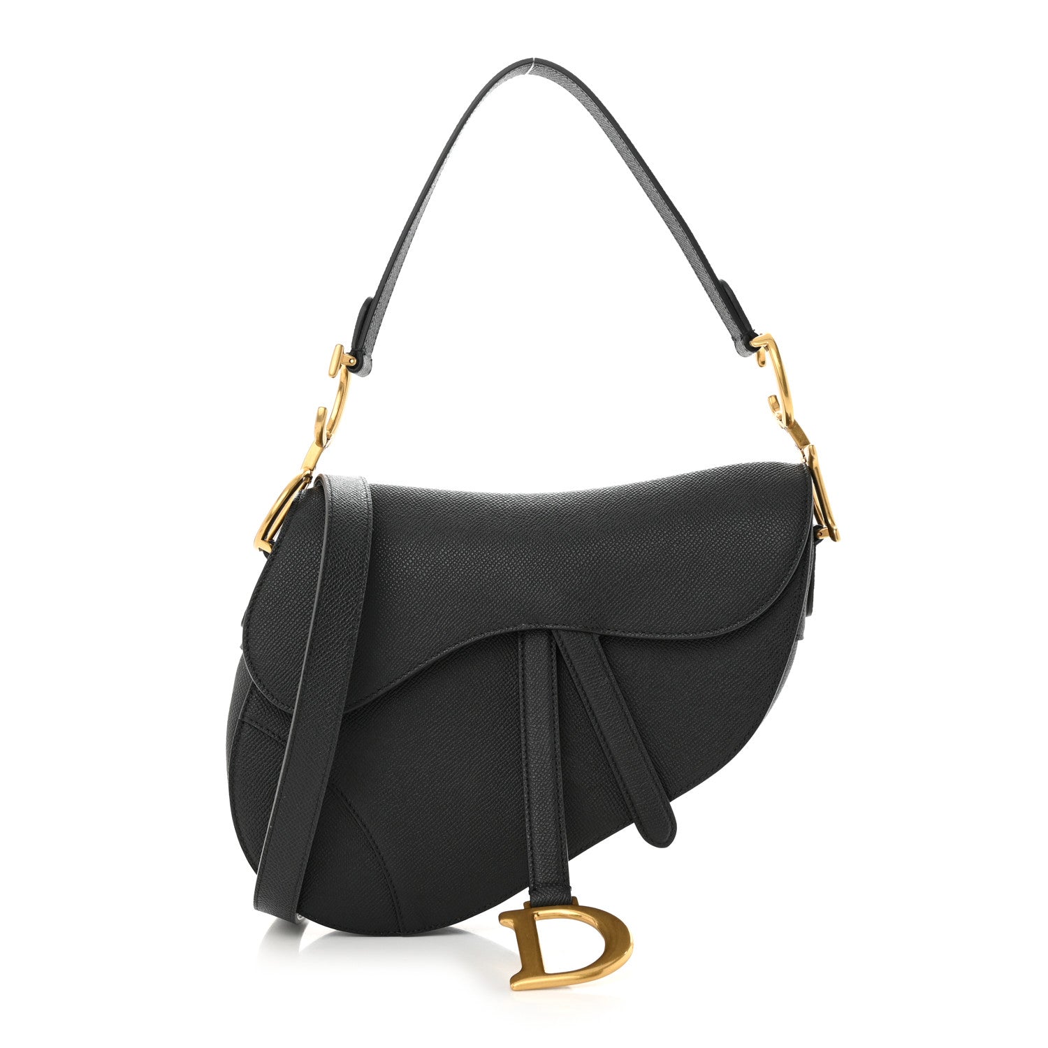 Christian Dior Grained Calfskin Bag With Strap Black 1 of 11
