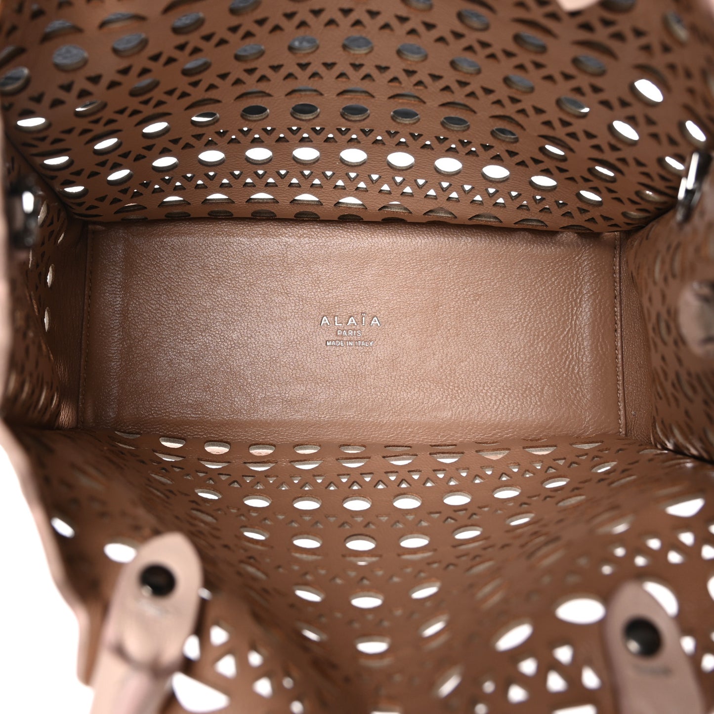 Calfskin Laser Cut Garance Tote Nude