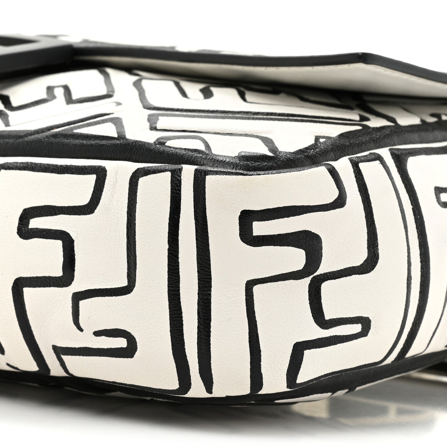 X JOSHUA VIDES Nappa FF Embossed Baguette White Black