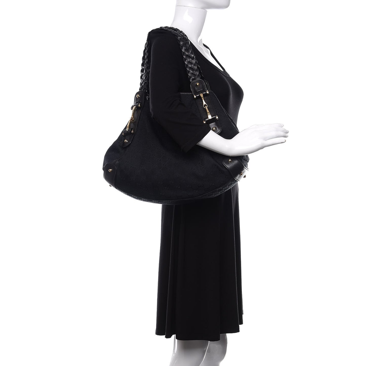 Monogram Medium Pelham Shoulder Bag Black