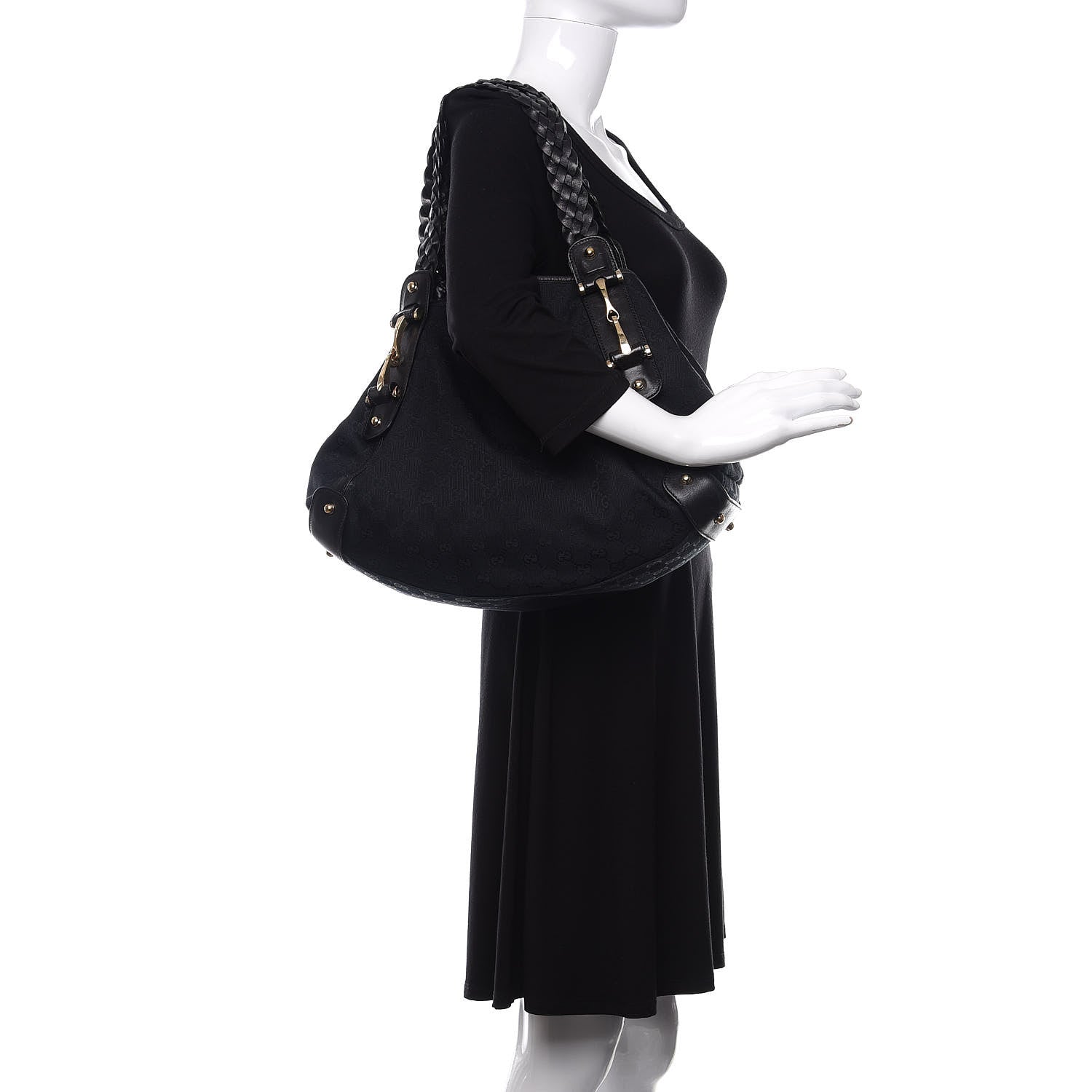 Gucci Monogram Medium Pelham Shoulder Bag Black 2 of 12