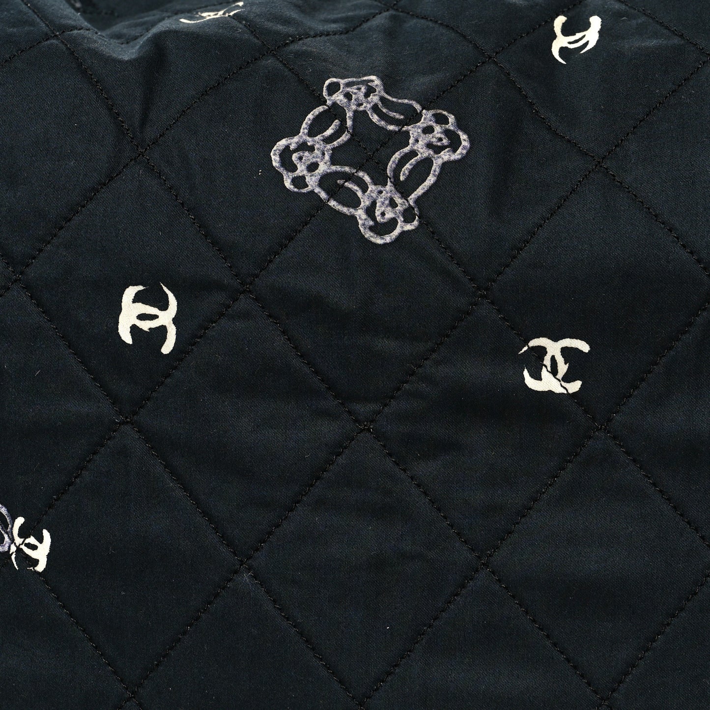 Cotton Quilted XXL Bandana Shopping Tote Blue