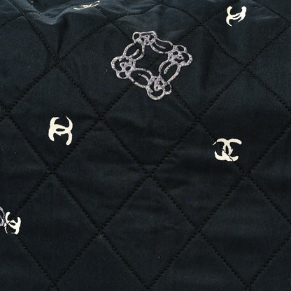 Chanel Cotton Quilted XXL Bandana Shopping Tote Blue 6 of 11