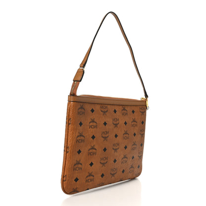 MCM Visetos Liz Shopper Tote Pouch Cognac 3 of 8