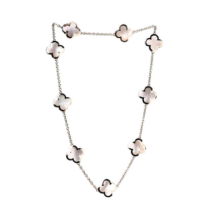 Van Cleef & Arpels 18K Yellow Gold Mother of Pearl 9 Motifs Pure Alhambra Pendant Necklace 3 of 5