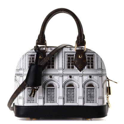 Louis Vuitton X FORNASETTI Calfskin Architettura Alma BB Black White 1 of 4