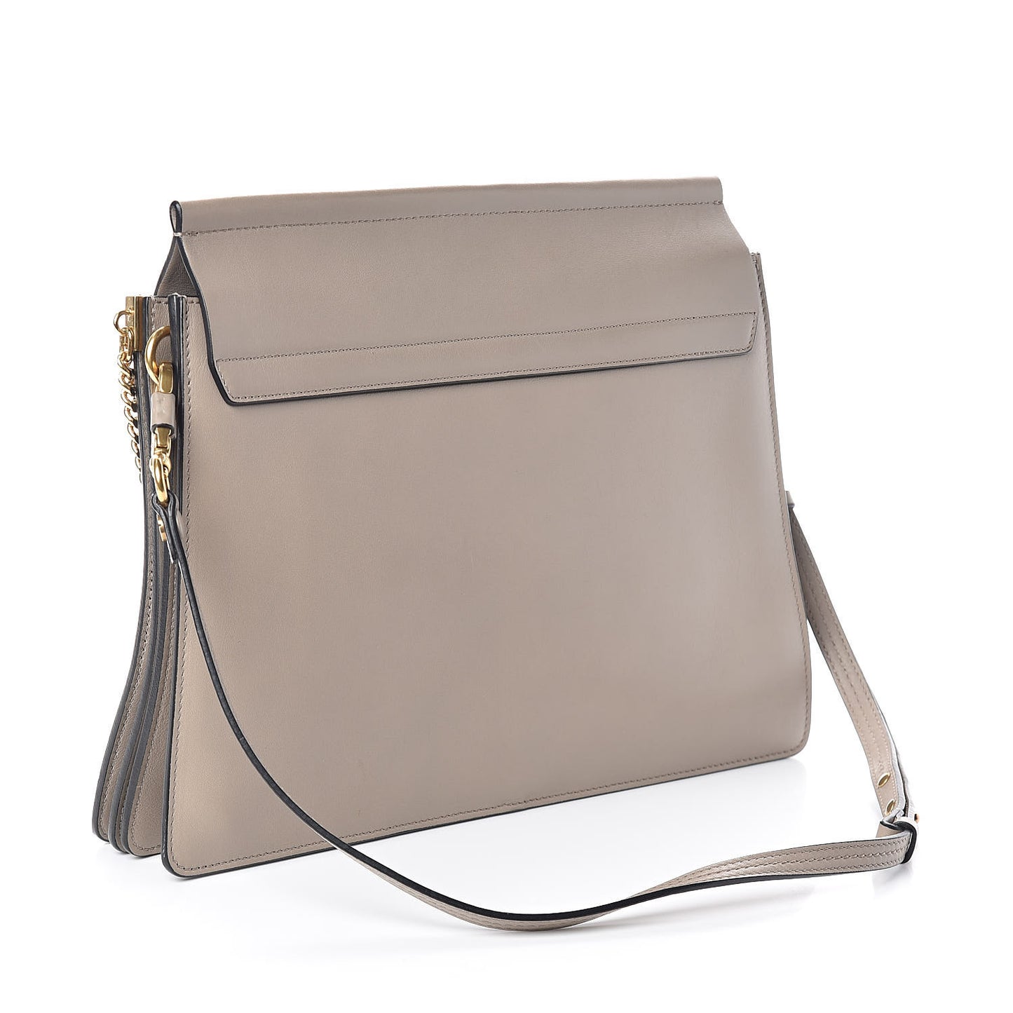 Smooth Calfskin Suede Rainbow Patchwork Medium Faye Shoulder Bag Motty Grey