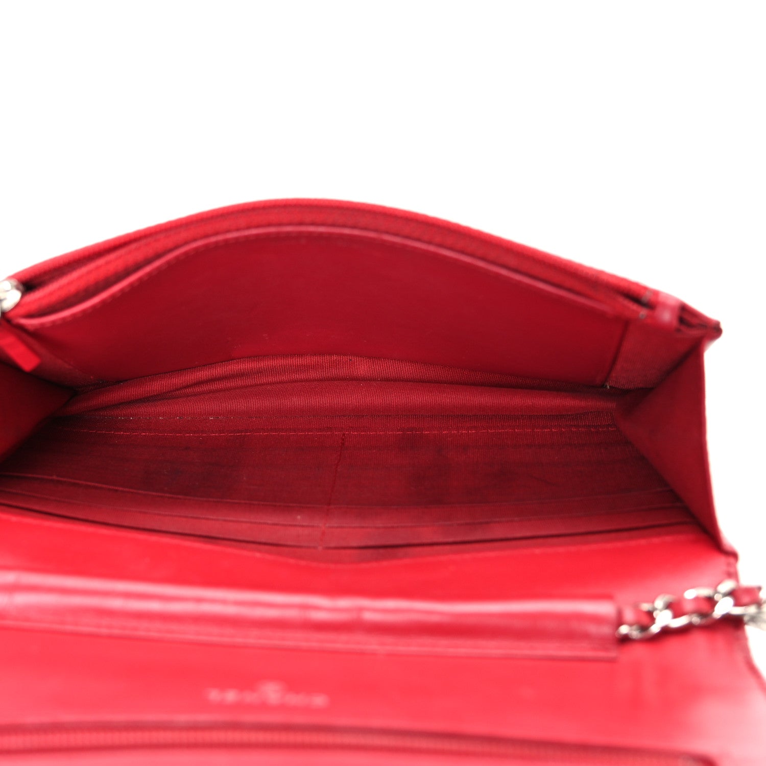 Chanel Patent Calfskin Quilted Boy Wallet On Chain WOC Red 5 of 15