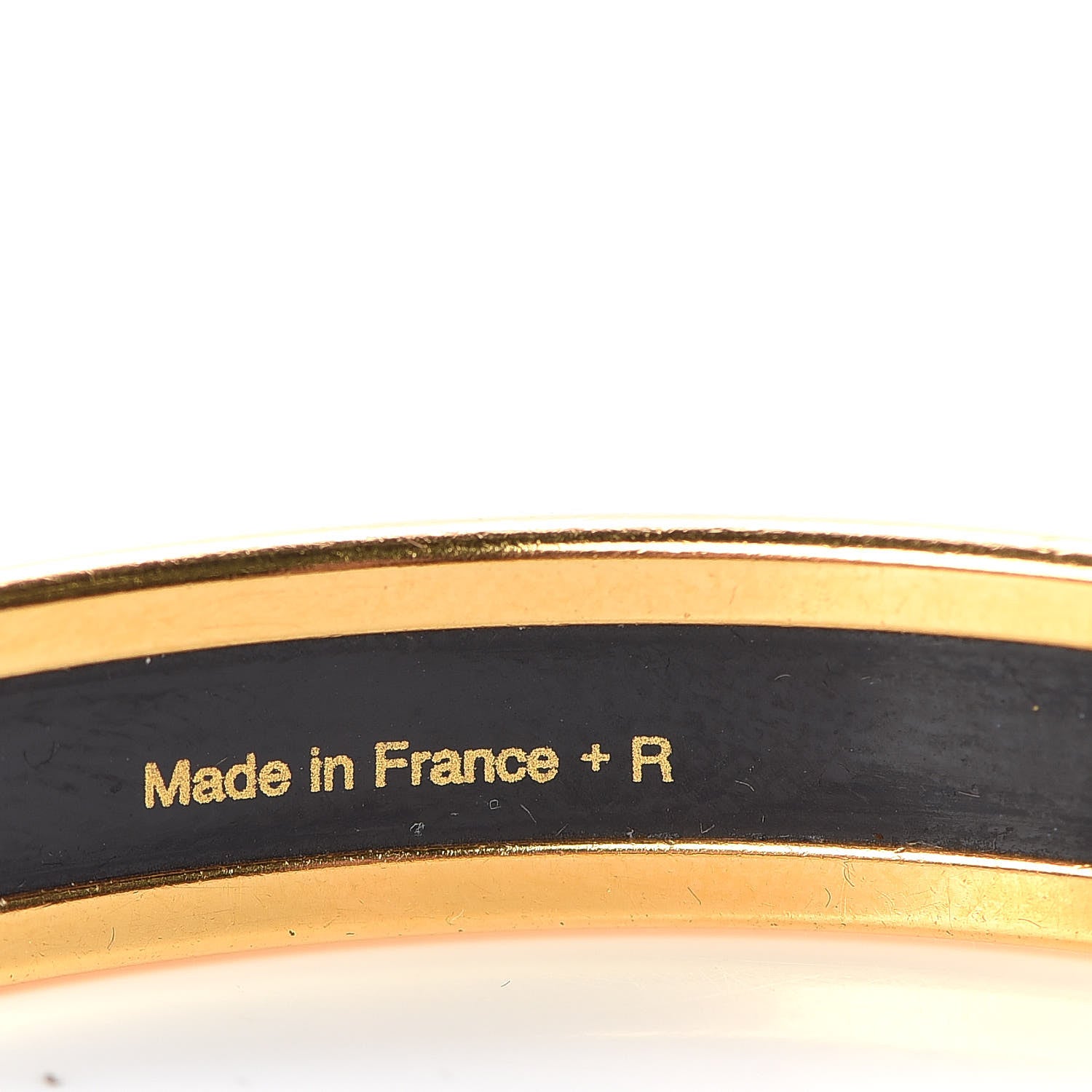 Hermes Enamel Printed Narrow Caleche Bracelet 65 Yellow 5 of 6