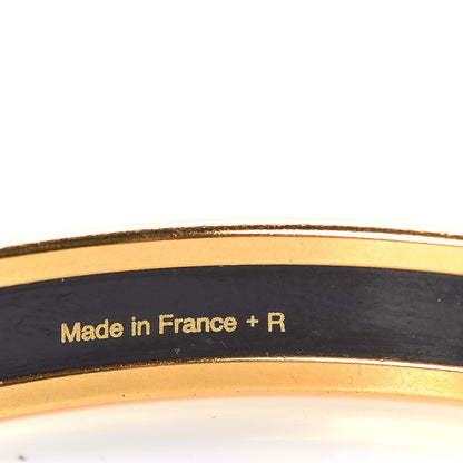 Hermes Enamel Printed Narrow Caleche Bracelet 65 Yellow 5 of 6