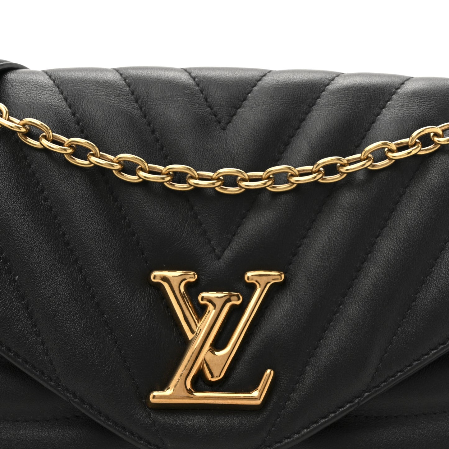 Calfskin LV New Wave Chain Bag GM Black