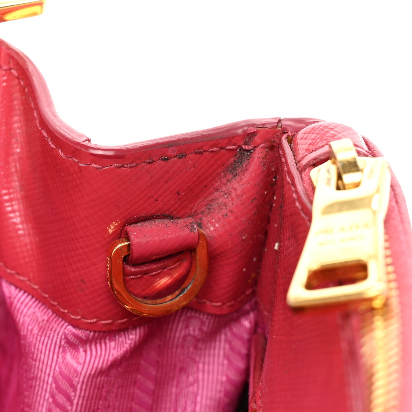 Saffiano Vernice Small Galleria Double Zip Tote Peonia