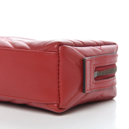 Gucci Calfskin Matelasse GG Marmont Cosmetic Case Hibiscus Red 8 of 9