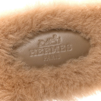 Hermes Woolskin Oran Sandals 39 Beige Argile 7 of 7