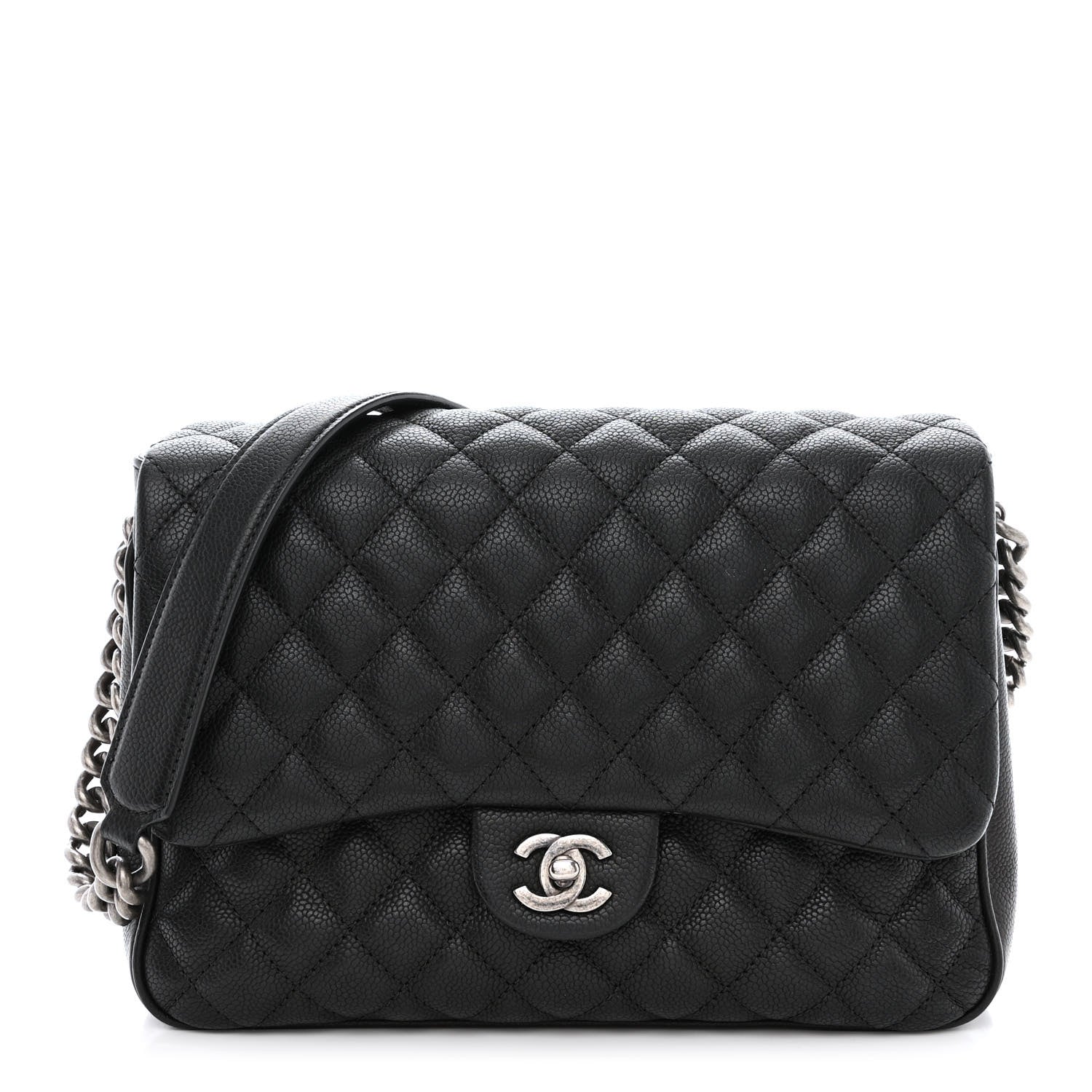 Chanel Caviar Quilted Medium Rock In Rome Single Flap Black 1 of 18