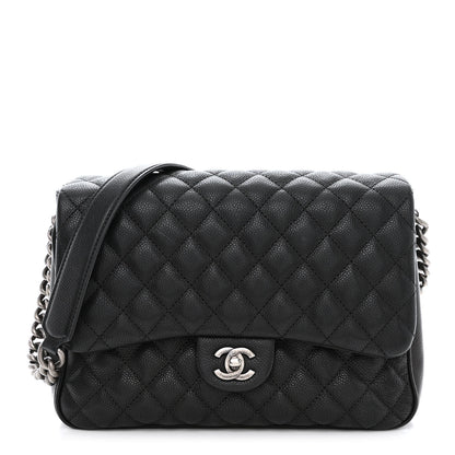 Chanel Caviar Quilted Medium Rock In Rome Single Flap Black 1 of 18