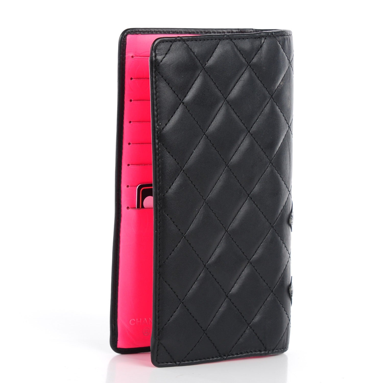 Chanel Calfskin Quilted Cambon Yen Wallet Black 3 of 8