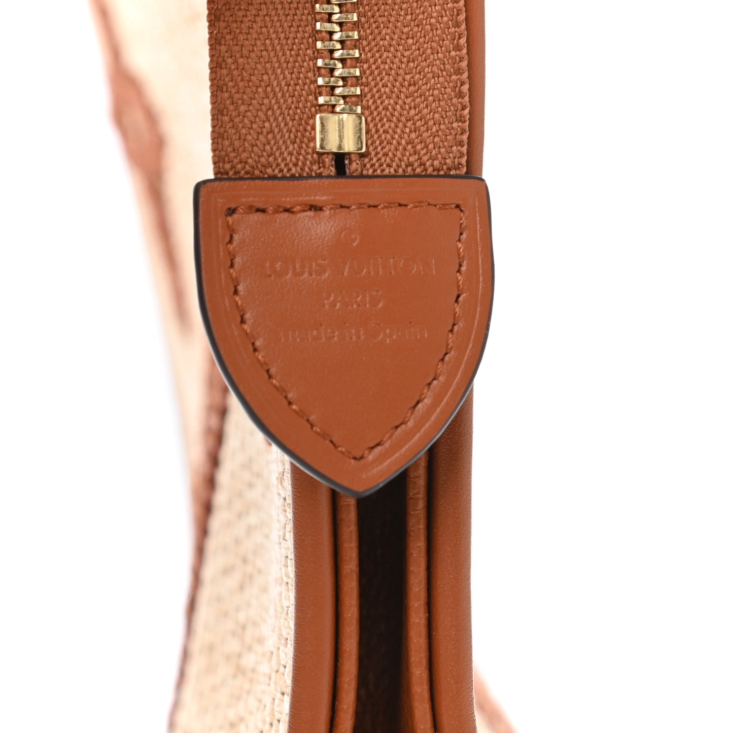 Raffia Monogram Giant Toiletry Pouch 26 Tan