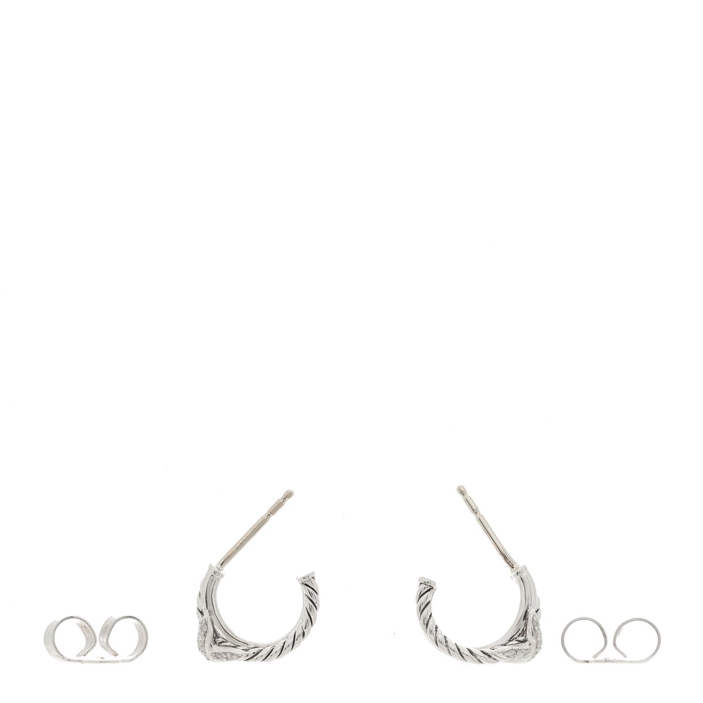Sterling Silver Diamond Petite Crossover X Earrings