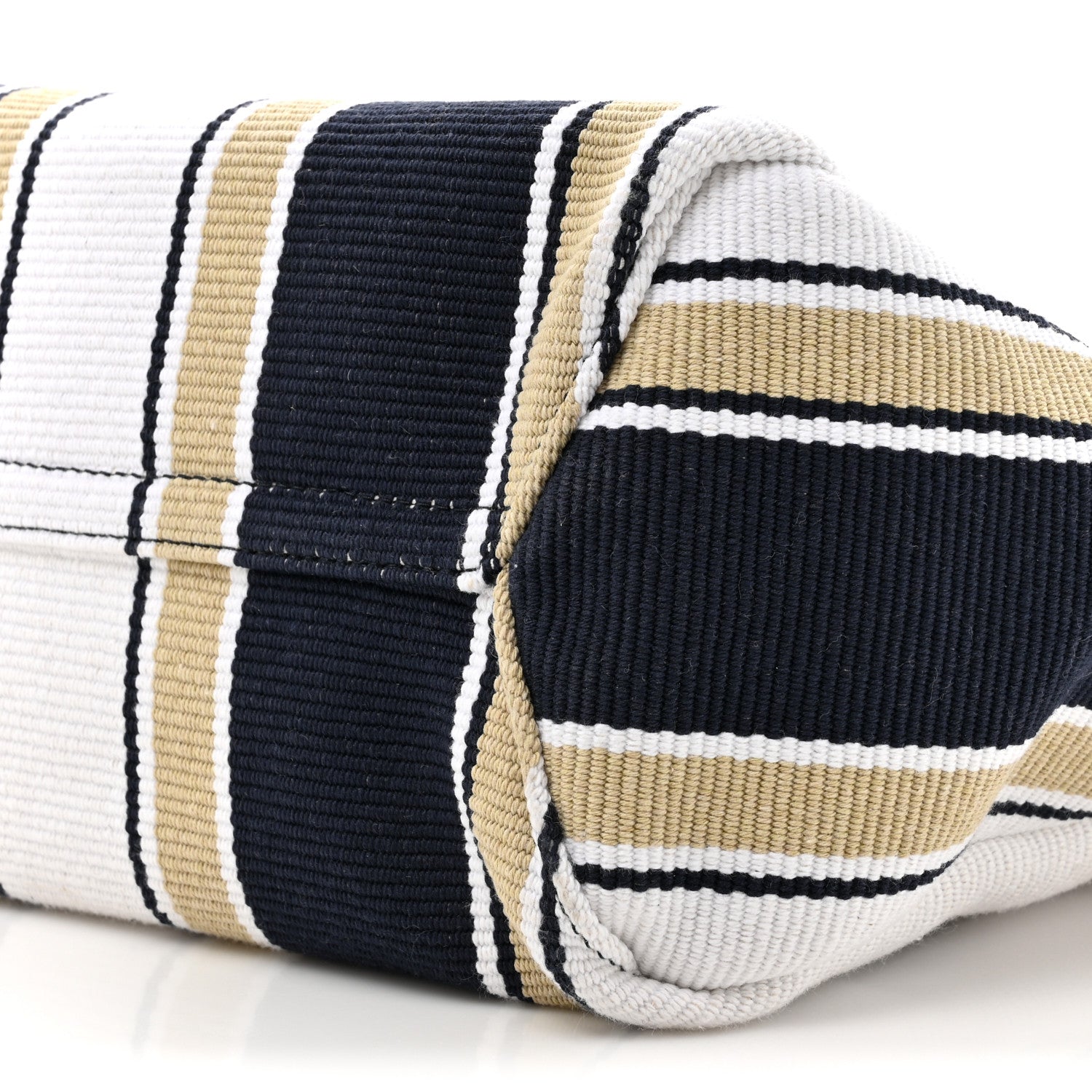Miu Miu Cannete Canvas Striped Small Ivy Tote Blue Sabbia 9 of 10