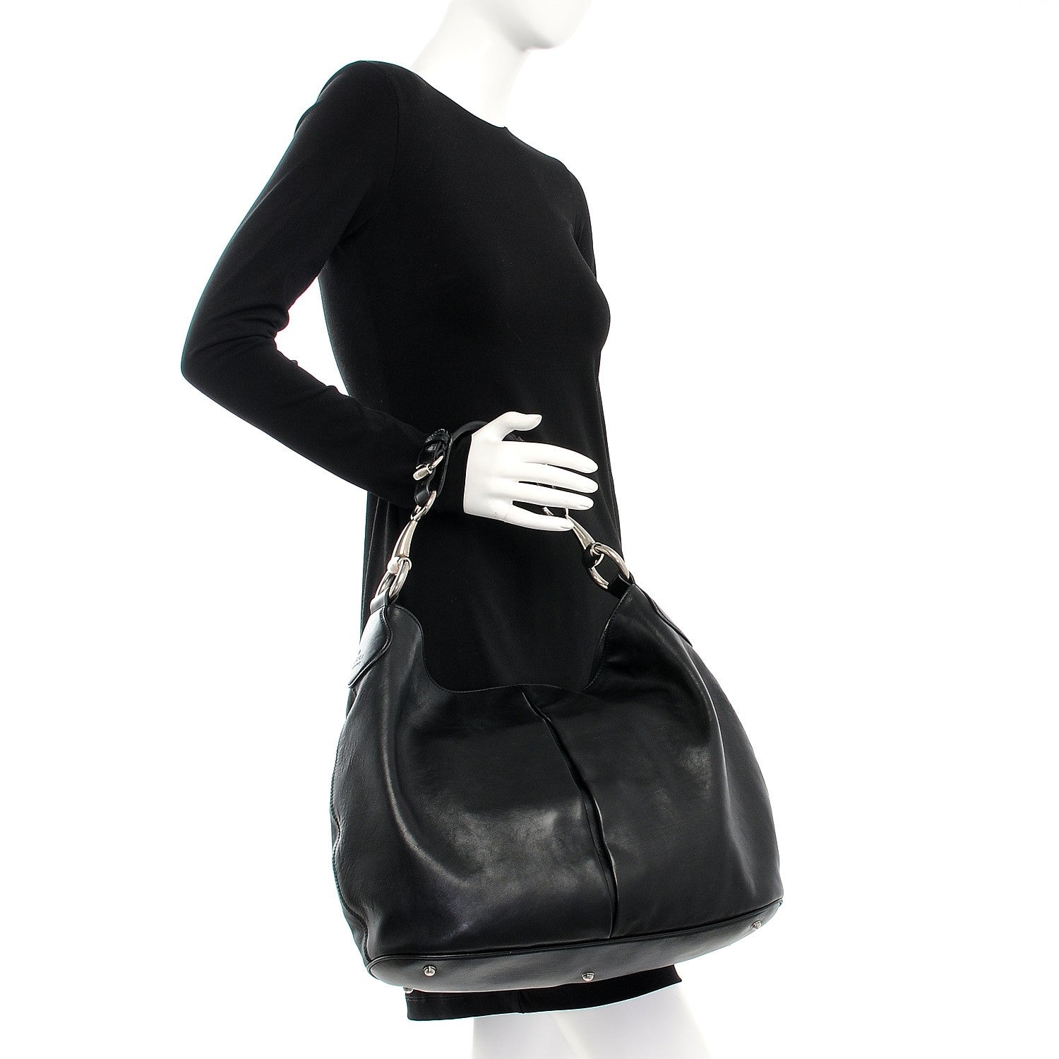 Gucci Soft Calfskin Icon Hobo Black 2 of 10