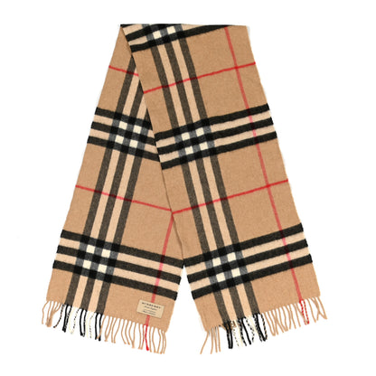 Burberry Cashmere Giant Check Fringe Scarf Archive Beige 2 of 3