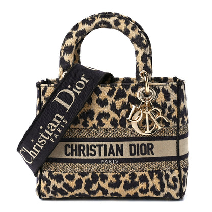 Christian Dior Canvas Medium Mizza Embroidered Lady D-Lite Beige Multicolor 1 of 11