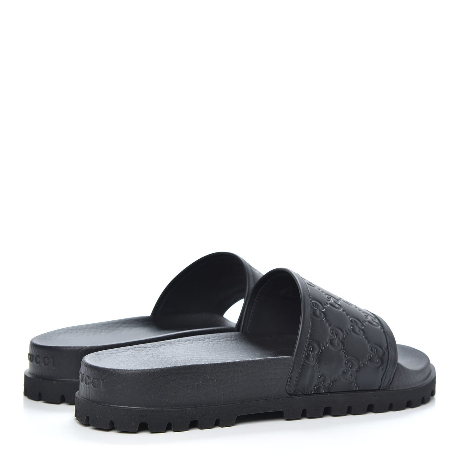 Guccissima Mens Lug Sole Slide Sandals 8 Black