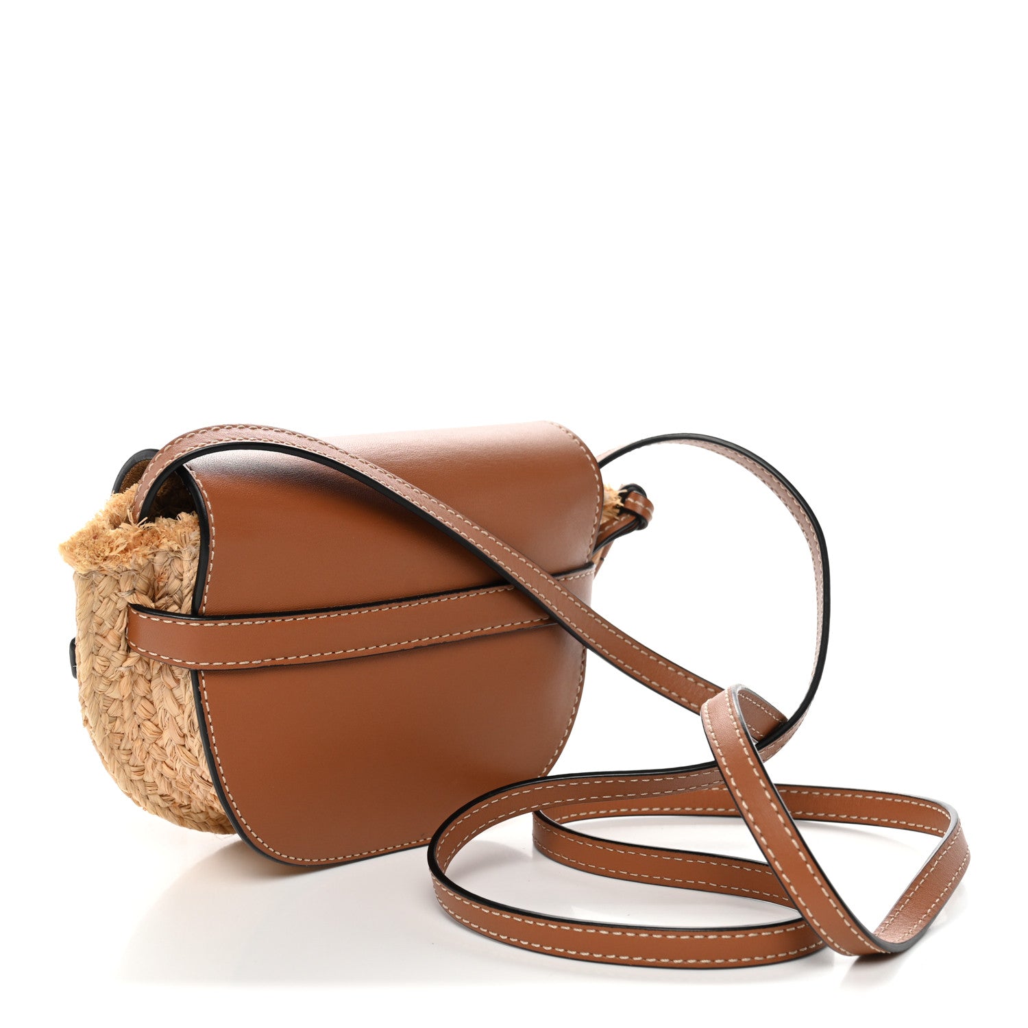 Loewe Calfskin Raffia Mini Gate Crossbody Bag Natural Tan 3 of 10