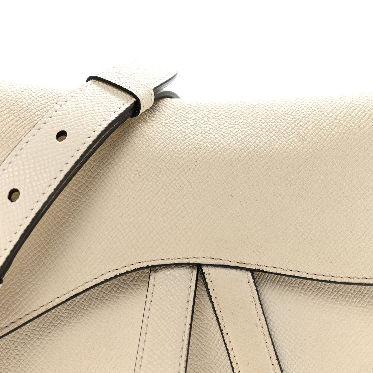 Christian Dior Grained Calfskin Saddle Bag With Strap Latte 8 of 11