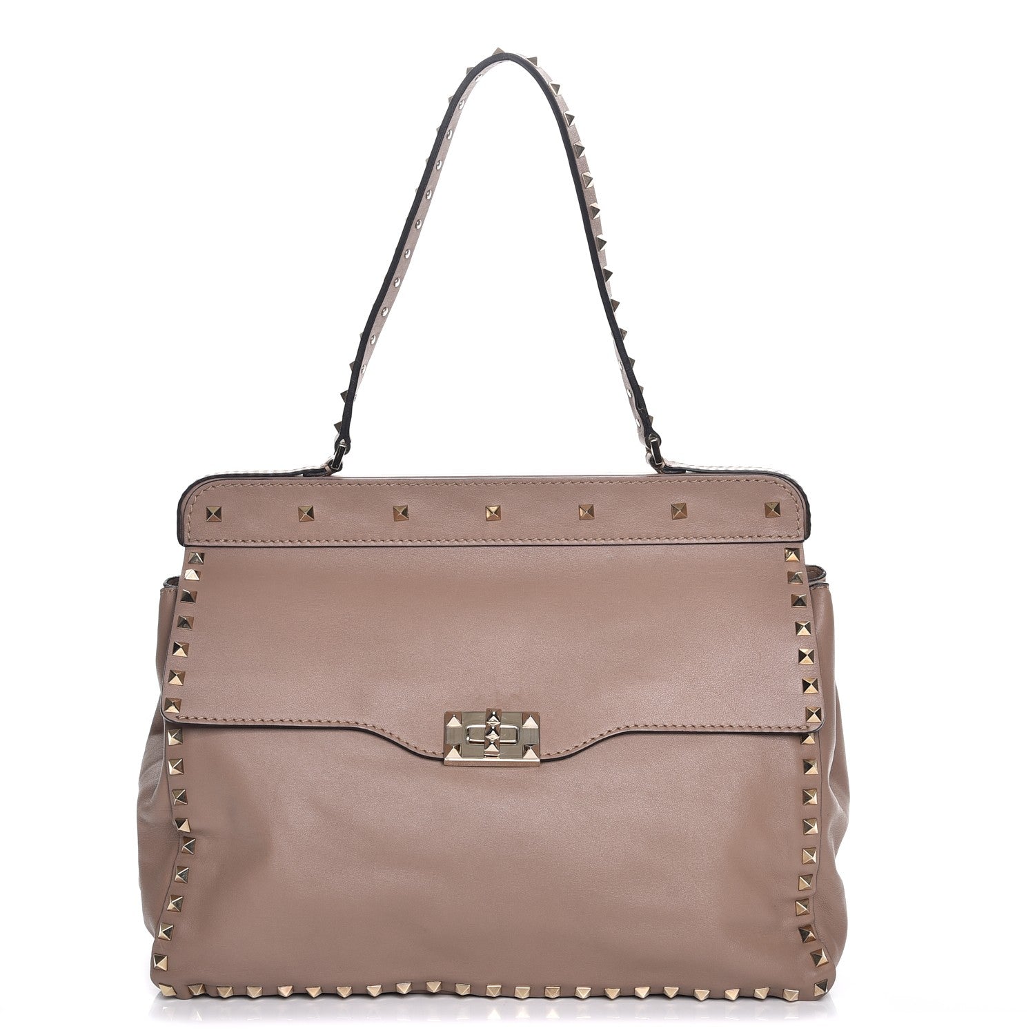 Valentino Garavani Nappa Rockstud Frame Handle Bag Poudre 1 of 11