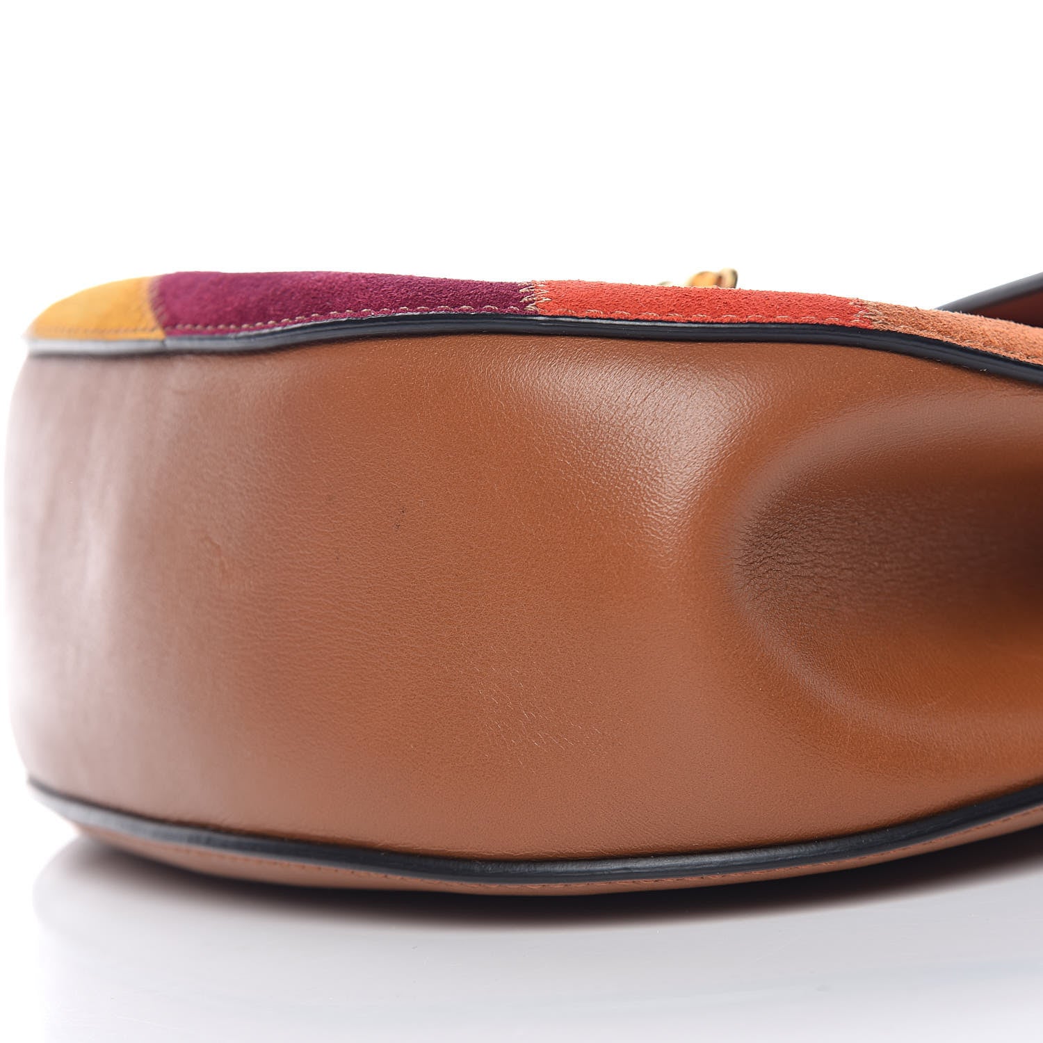 Chloe Calfskin Suede Rainbow Patchwork Drew Shoulder Bag Caramel 8 of 9