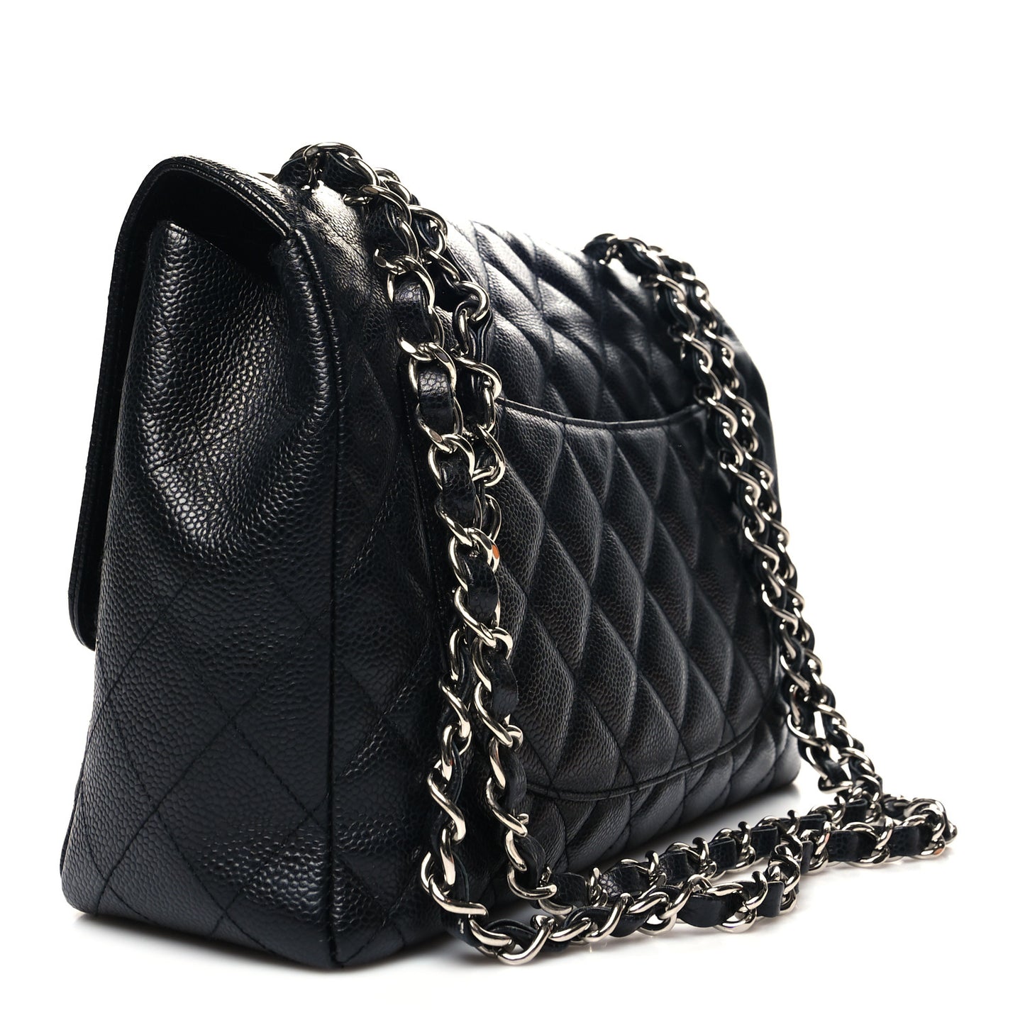 Caviar Quilted Jumbo Single Flap Black