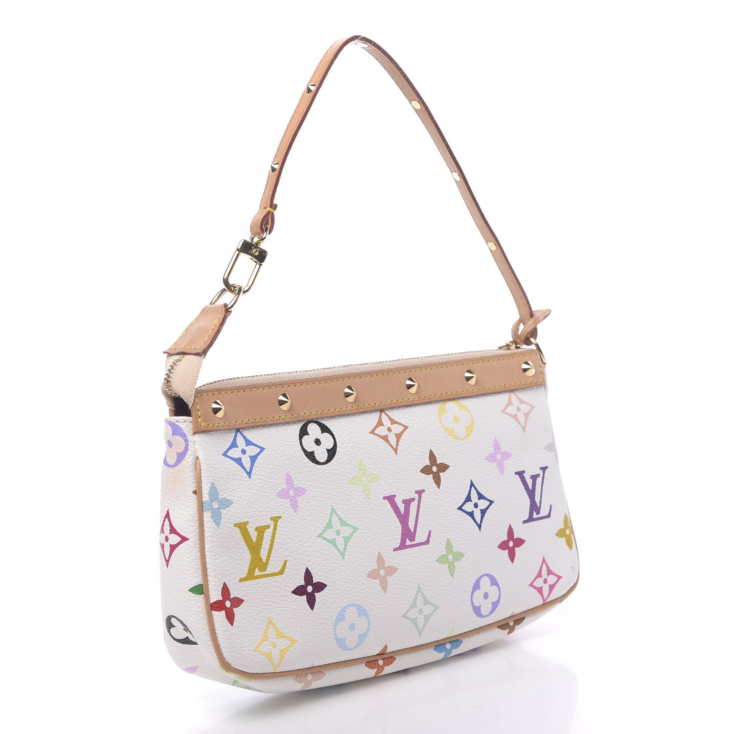 Louis Vuitton Monogram Multicolor Pochette Accessories White 3 of 11
