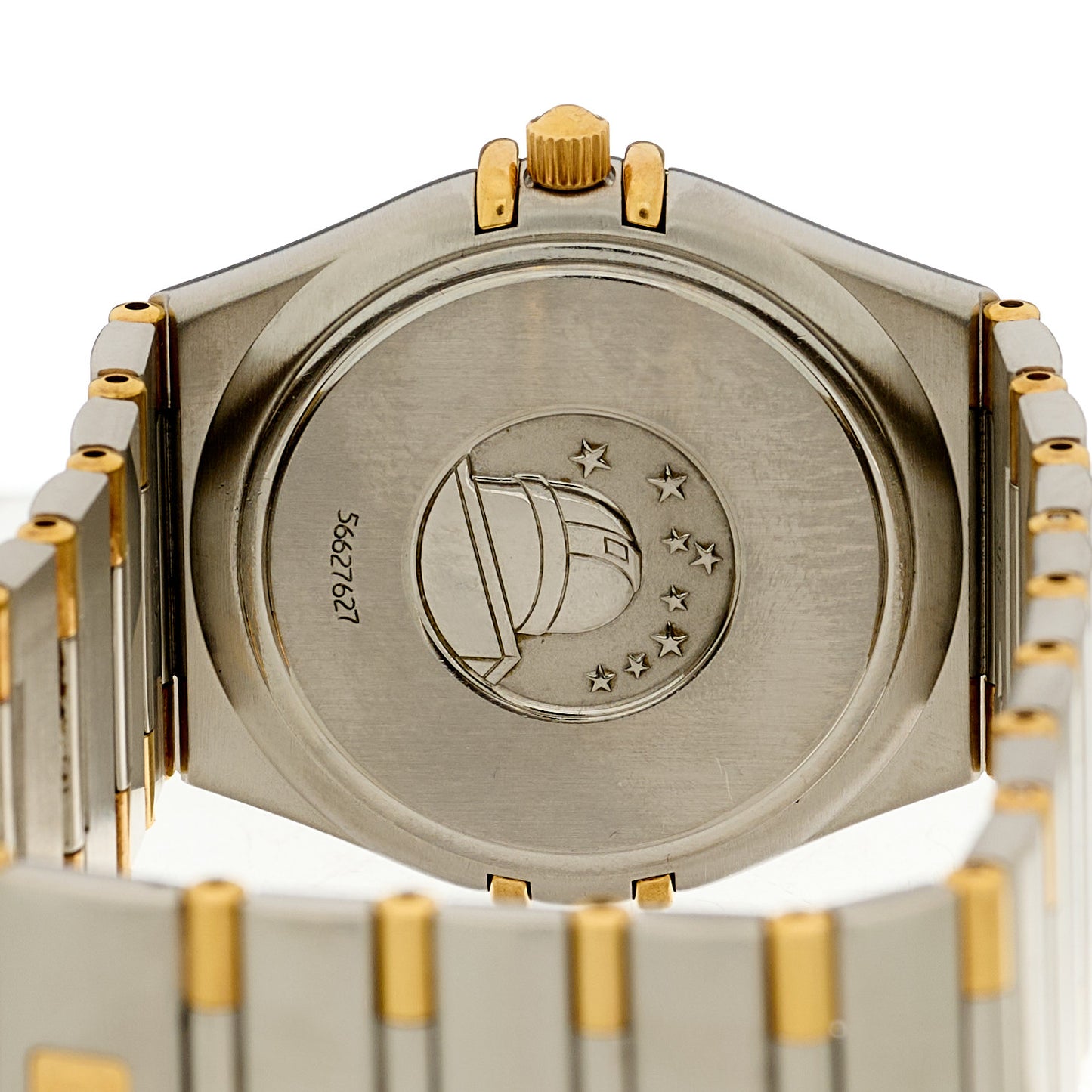 Stainless Steel 18K Yellow Gold 33mm Constellation Quartz Watch White 1212.30