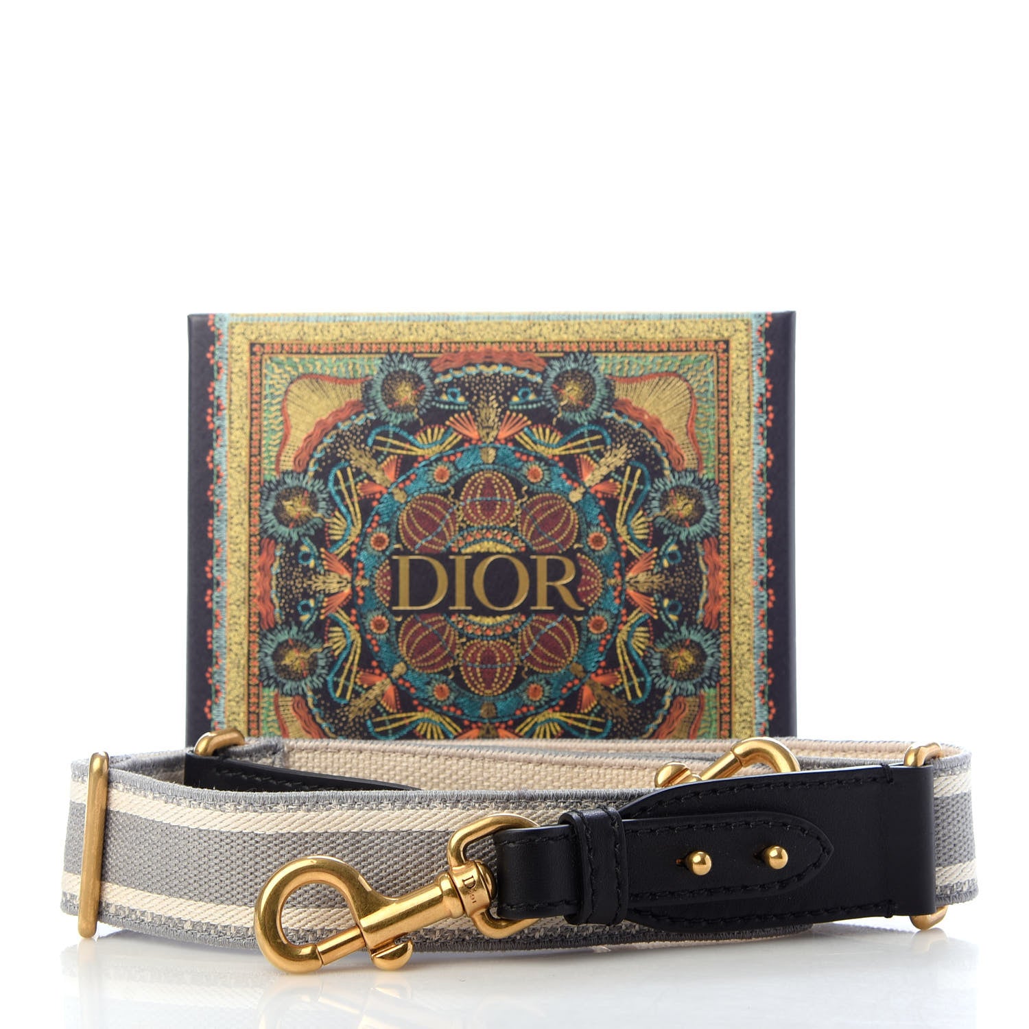 Christian Dior Canvas Embroidered Adjustable Shoulder Strap Grey 6 of 6