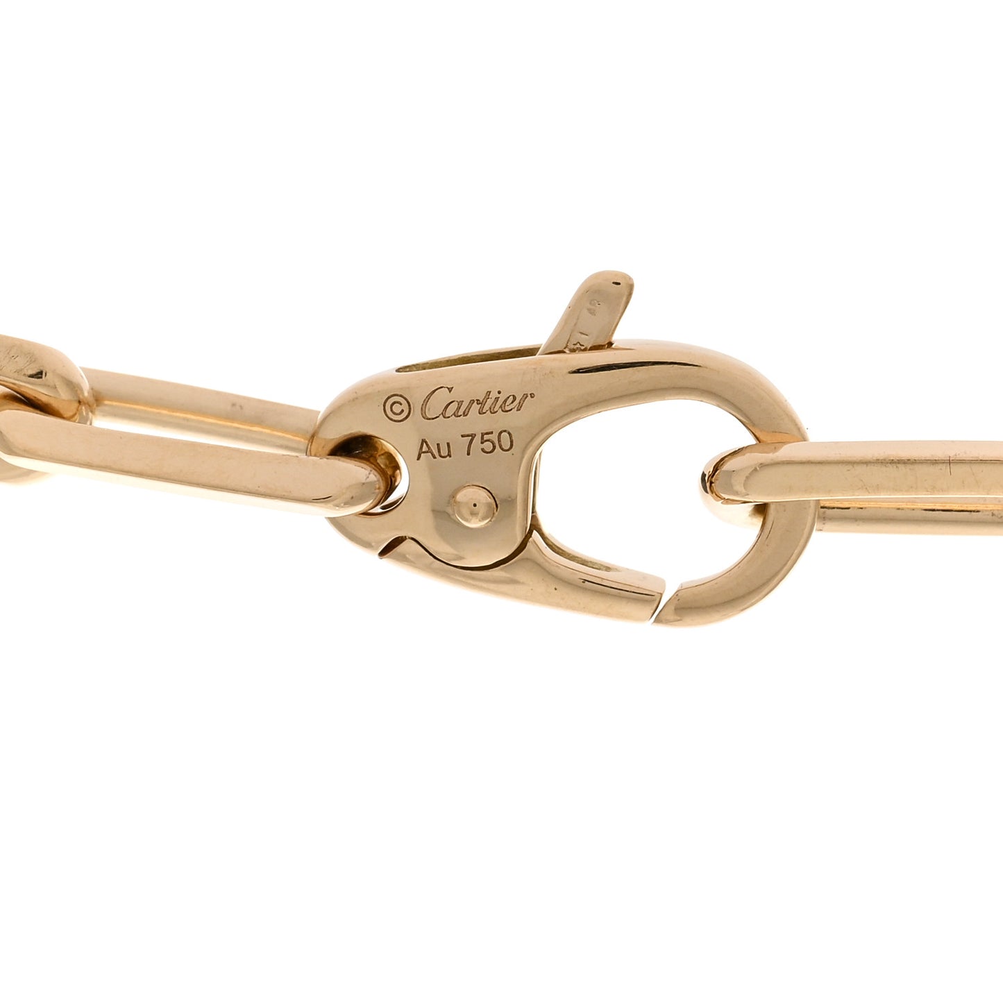 18K Yellow Gold SM Santos De Cartier Link Necklace 22"
