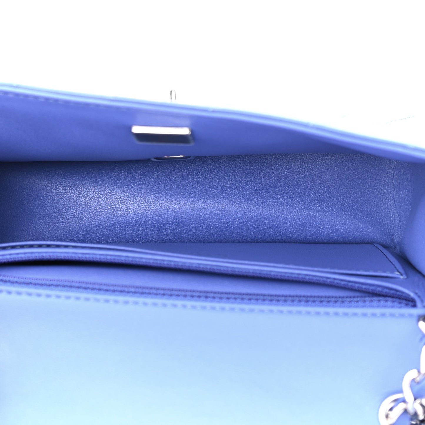 Lambskin Quilted Mini Rectangular Flap Light Blue