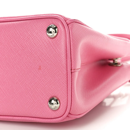 Prada Saffiano Lux Micro Galleria Double Zip Tote Begonia 9 of 9