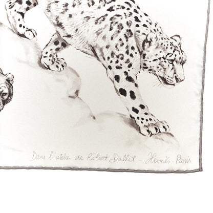 Hermes Silk Dans l'atelier de Robert Dallet Scarf 90 Cendre Gris Sepia 4 of 14