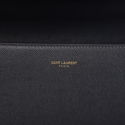 Saint Laurent Grain de Poudre Medium Classic Monogram Cassandra Top Handle Dark Smog 5 of 11