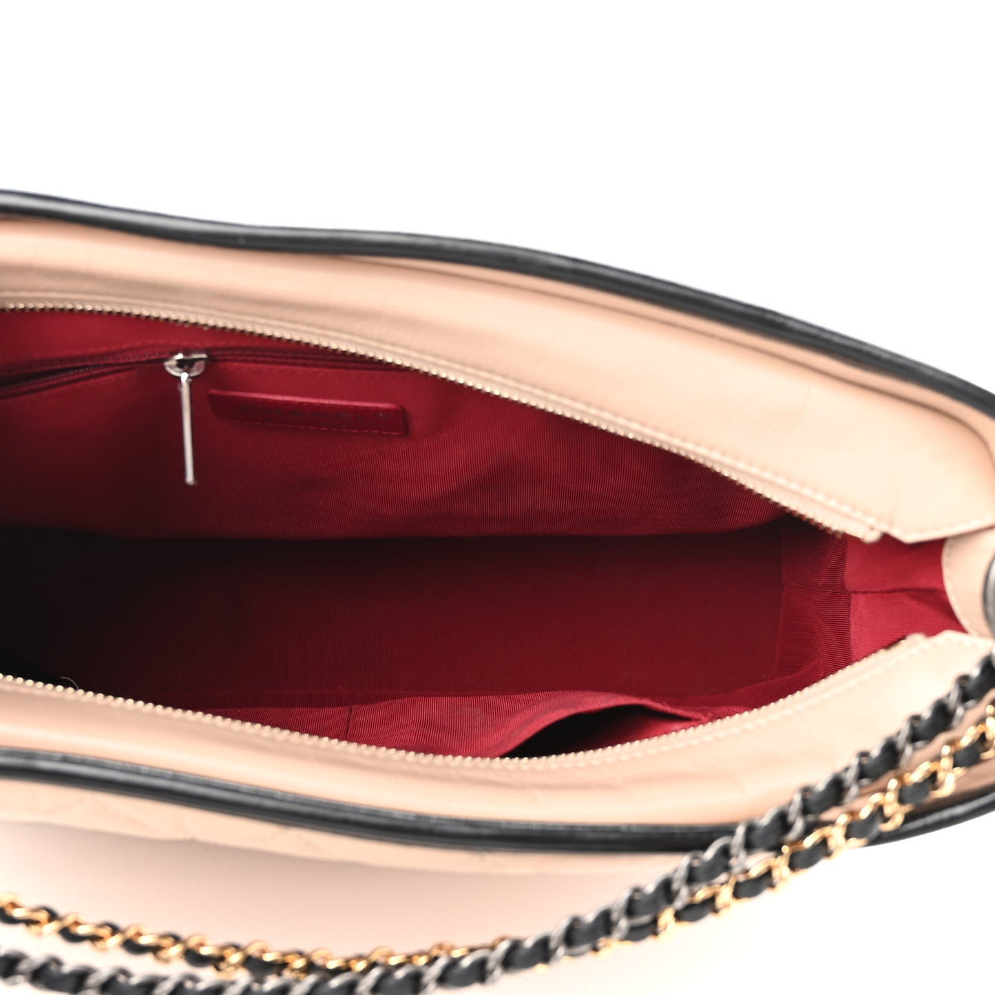 Aged Calfskin Quilted Large Gabrielle Hobo Beige Black