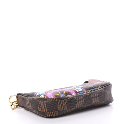 Louis Vuitton Damier Ebene 2020 Christmas Animation Big Wheel Mini Pochette Accessories Rose Ballerine 3 of 7